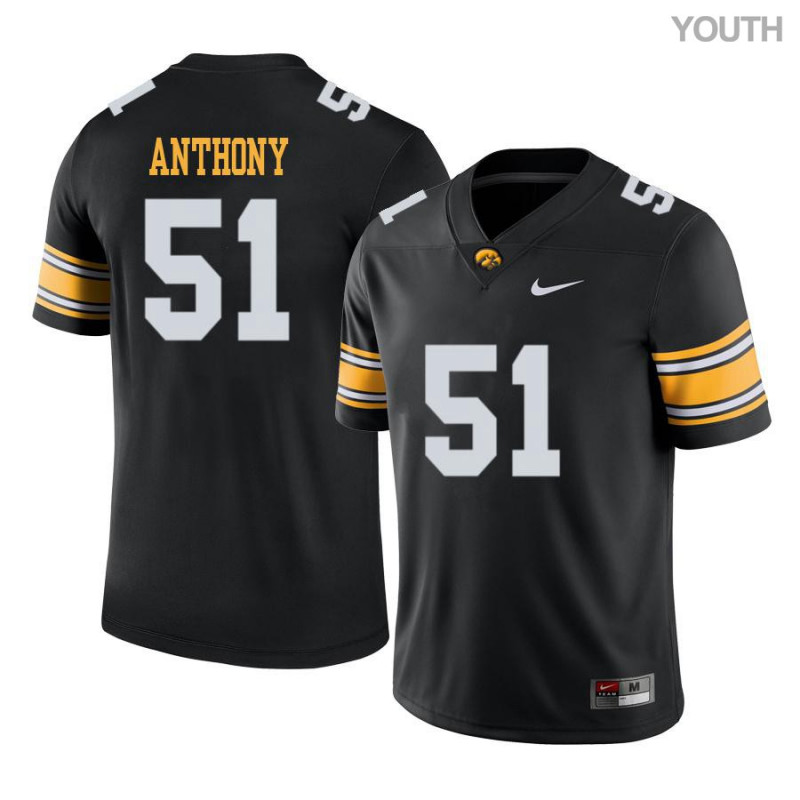 Youth Iowa Hawkeyes NCAA #51 Will Anthony Black Authentic Nike Alumni Stitched College Football Jersey EJ34E40CC